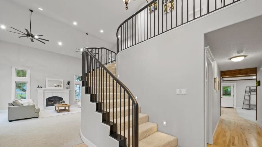 A staircase leading up to the second floor of a house.