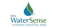 EPA WaterSense logo: Blue and green water droplet icon with text 