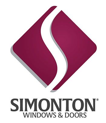 Simonton Windows & Doors logo with magenta diamond icon and gray text