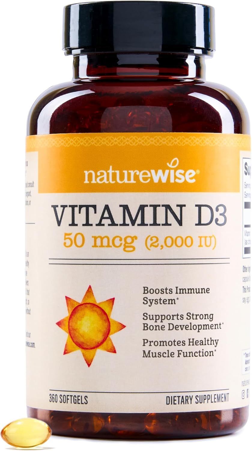 A bottle of NatureWise Vitamin D.