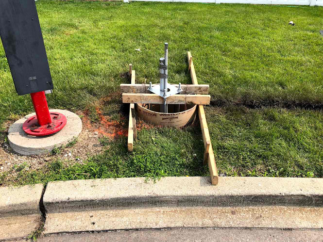 Ground Sign Concrete Footer Progress Photos - McDonald's - Decatur, IL