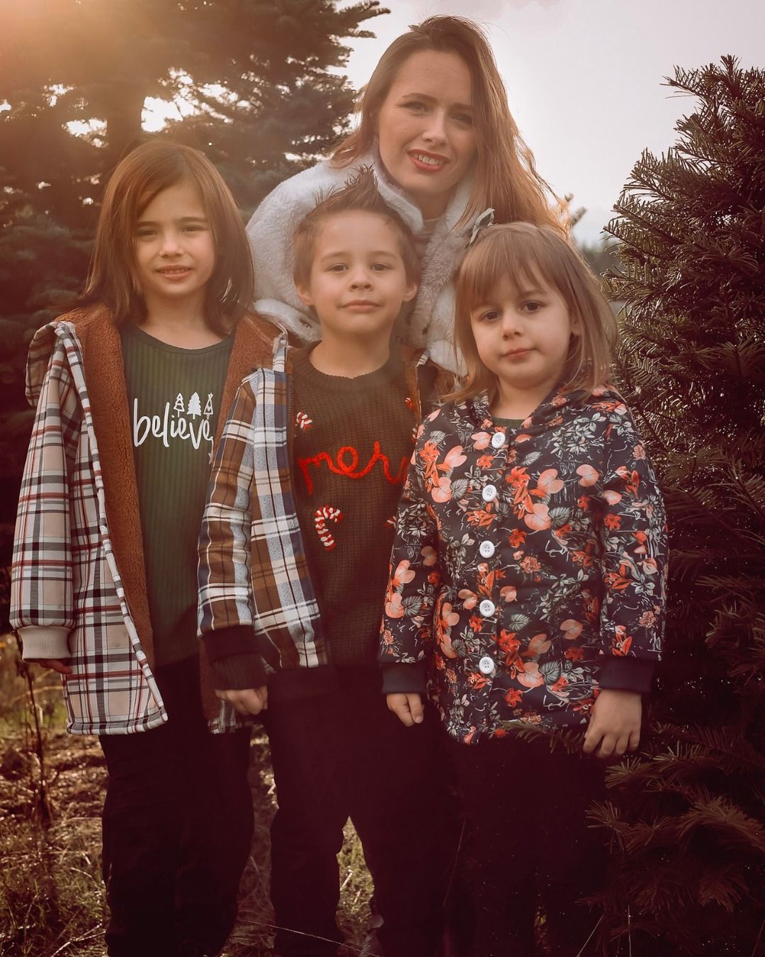 Woman and three children