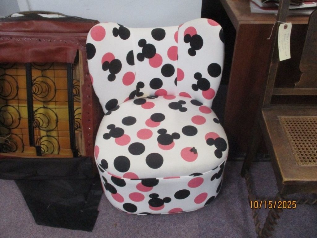 Mickey Mouse polka dot chair in a vintage shop.
