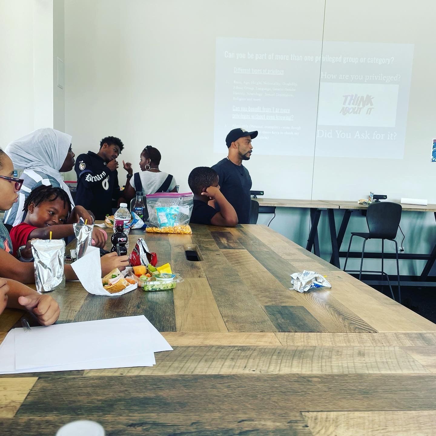 People having meeting