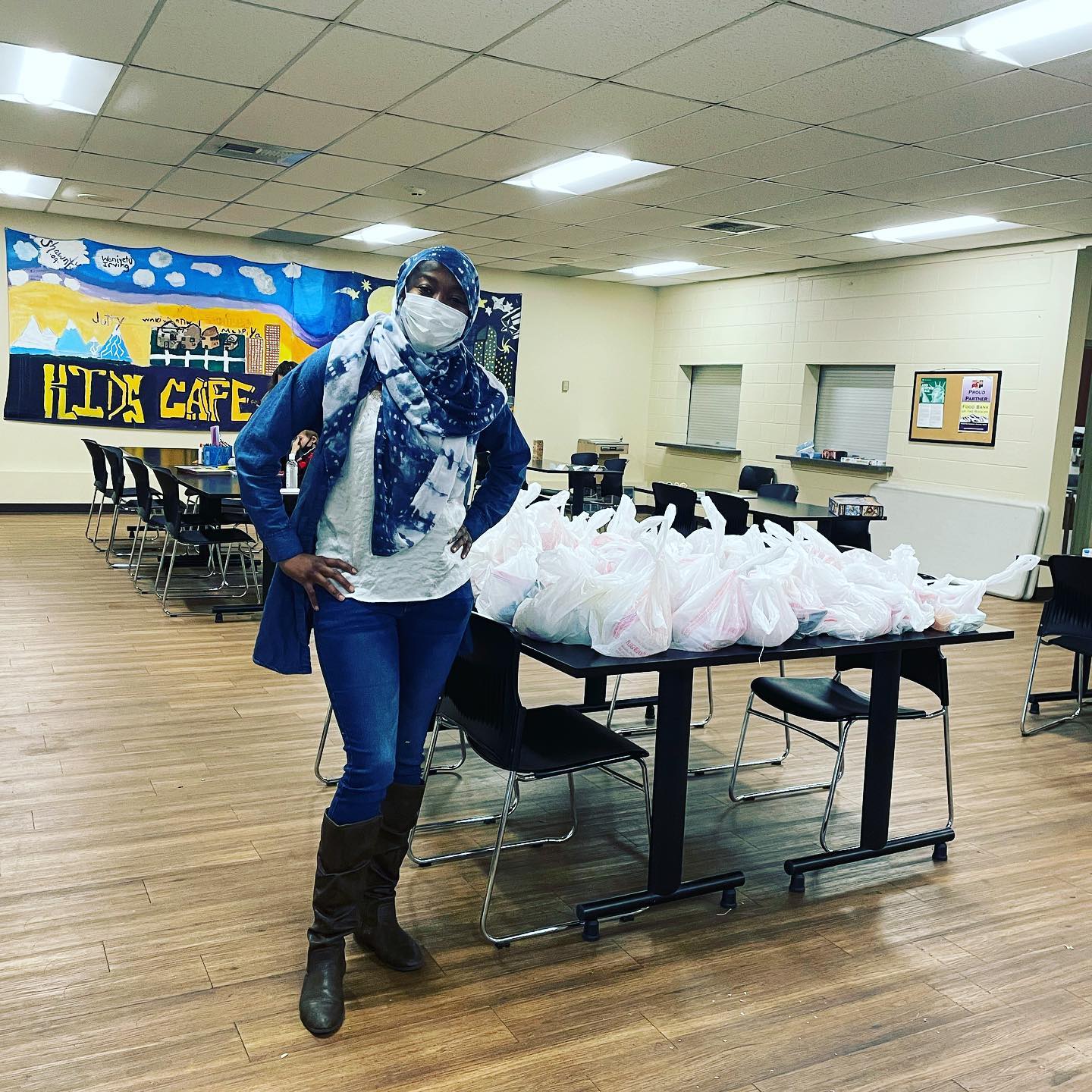 Woman and plastic bags