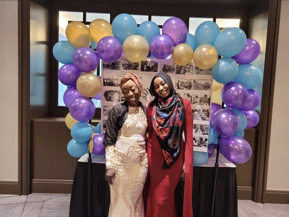 Two woman and balloons