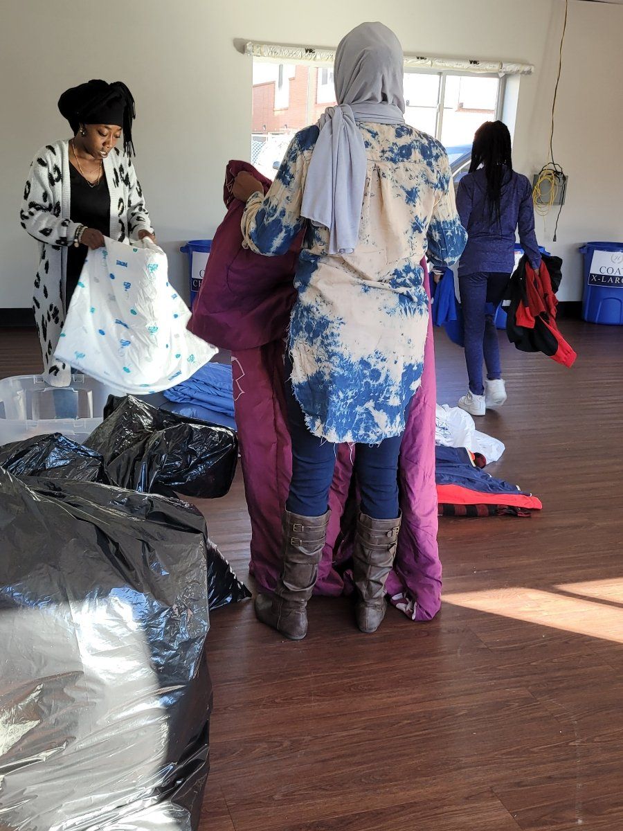 Woman holding a blanket