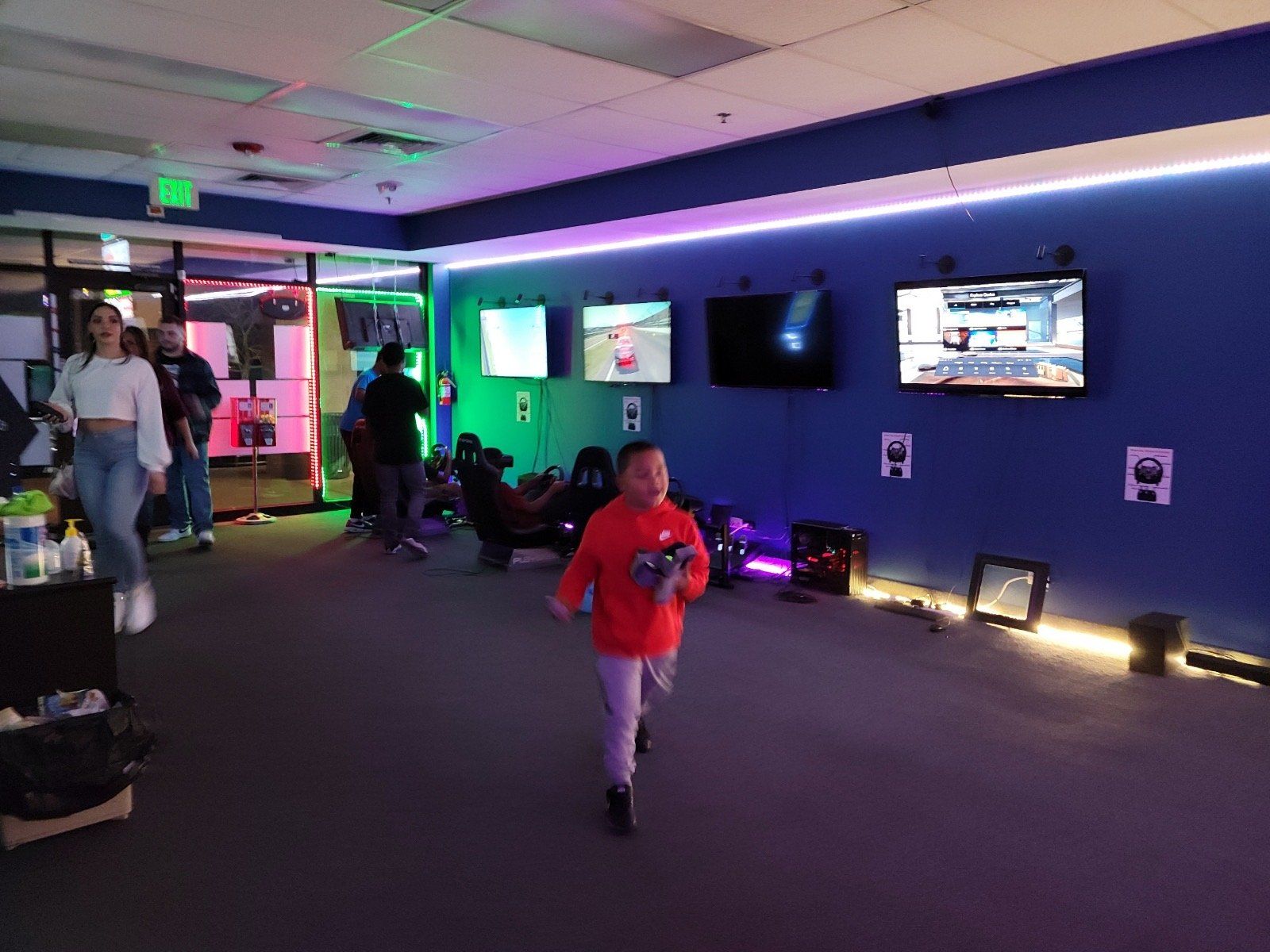 Boy wearing red sweatshirt