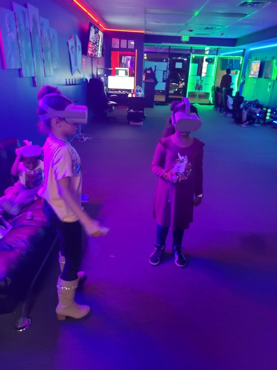 Kids playing VR