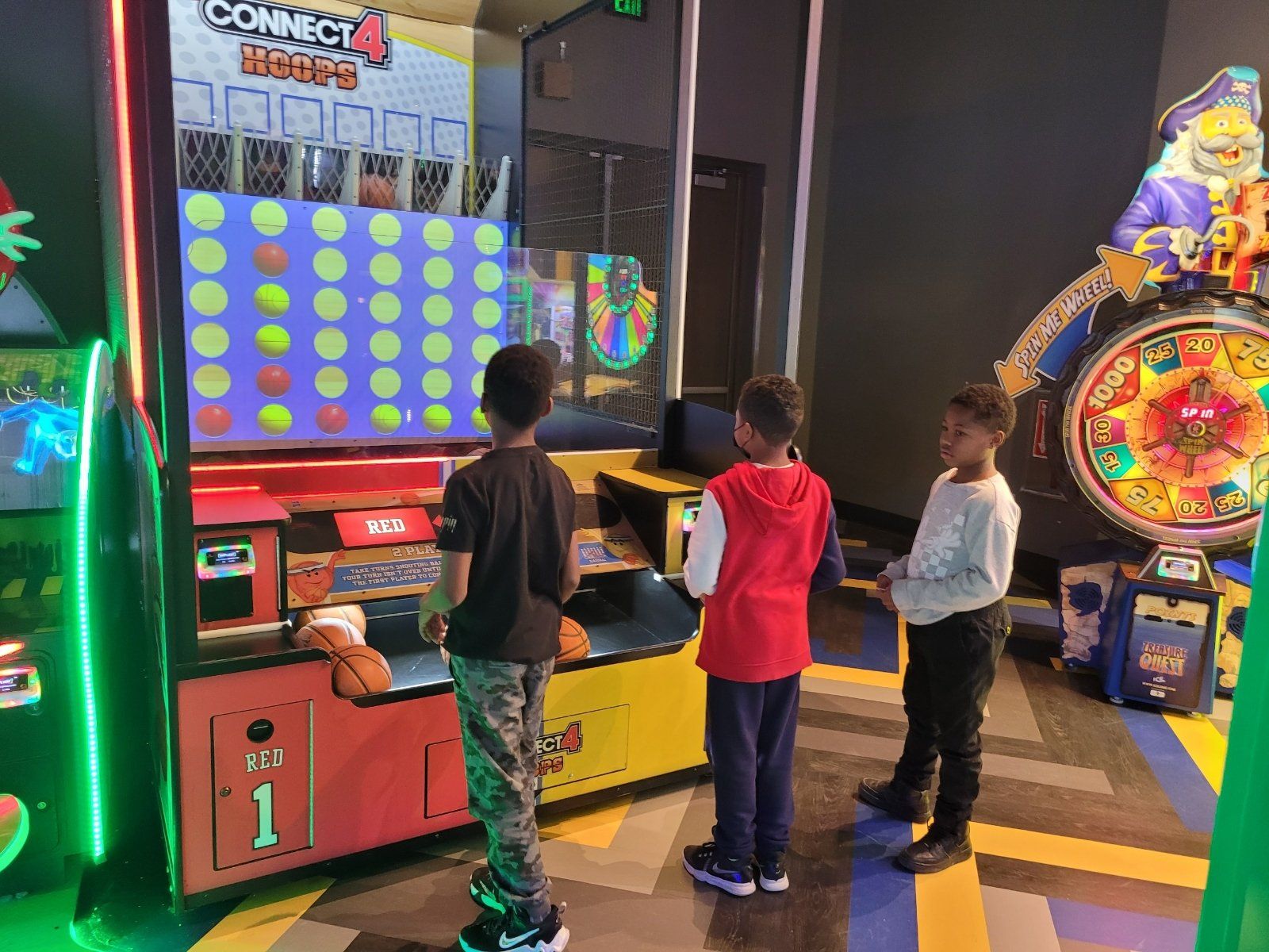 Boys playing basketball