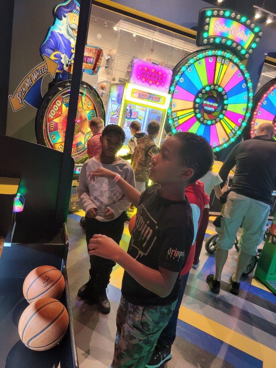 Boy in the arcade