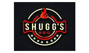 A logo for a restaurant called shug 's bbq