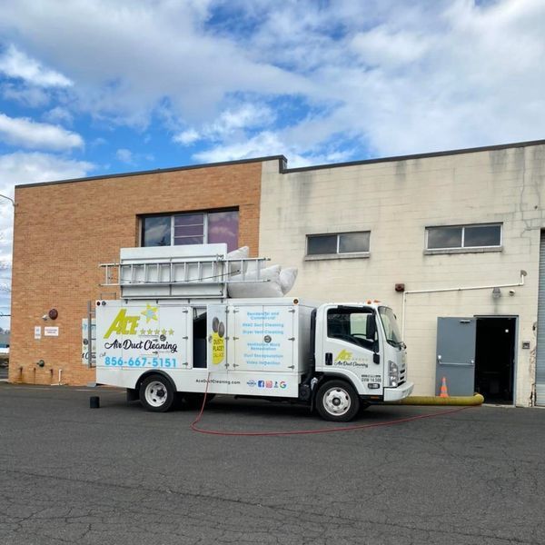 A white truck labeled 