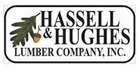 Hasell & Hughes Lumber Company, Inc. logo with black text and green leaf graphic