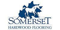 Somerset Hardwood Flooring logo with blue tree and horse silhouettes above the name.