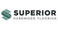 Superior Hardwood Flooring logo with green geometric icon and black text