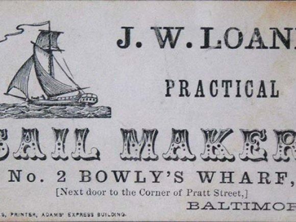 An old advertisement for j.w. loan sail maker