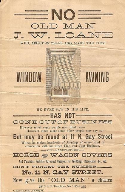 A poster that says no old man j.w. loane has not gone out of business