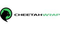 A cheetah wrap logo with a cheetah in a speech bubble.
