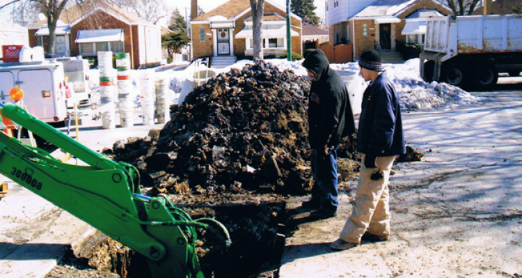 Excavation to replace sewer line - Nuzzo Plumbing