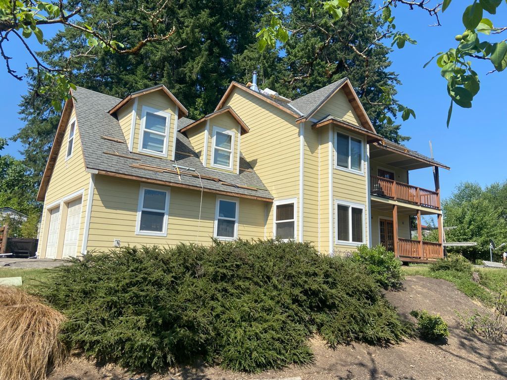 House frame and siding before