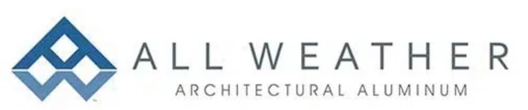 All weather architectural aluminum logo on a white background