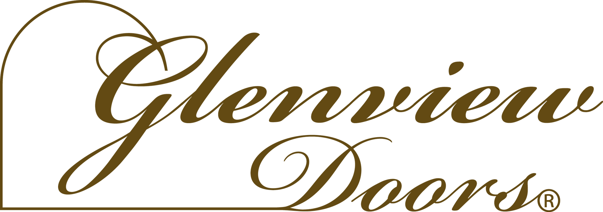 A logo for glenview doors is shown on a white background.