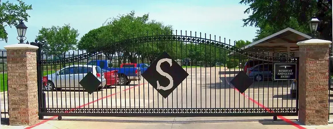 Black iron gate with