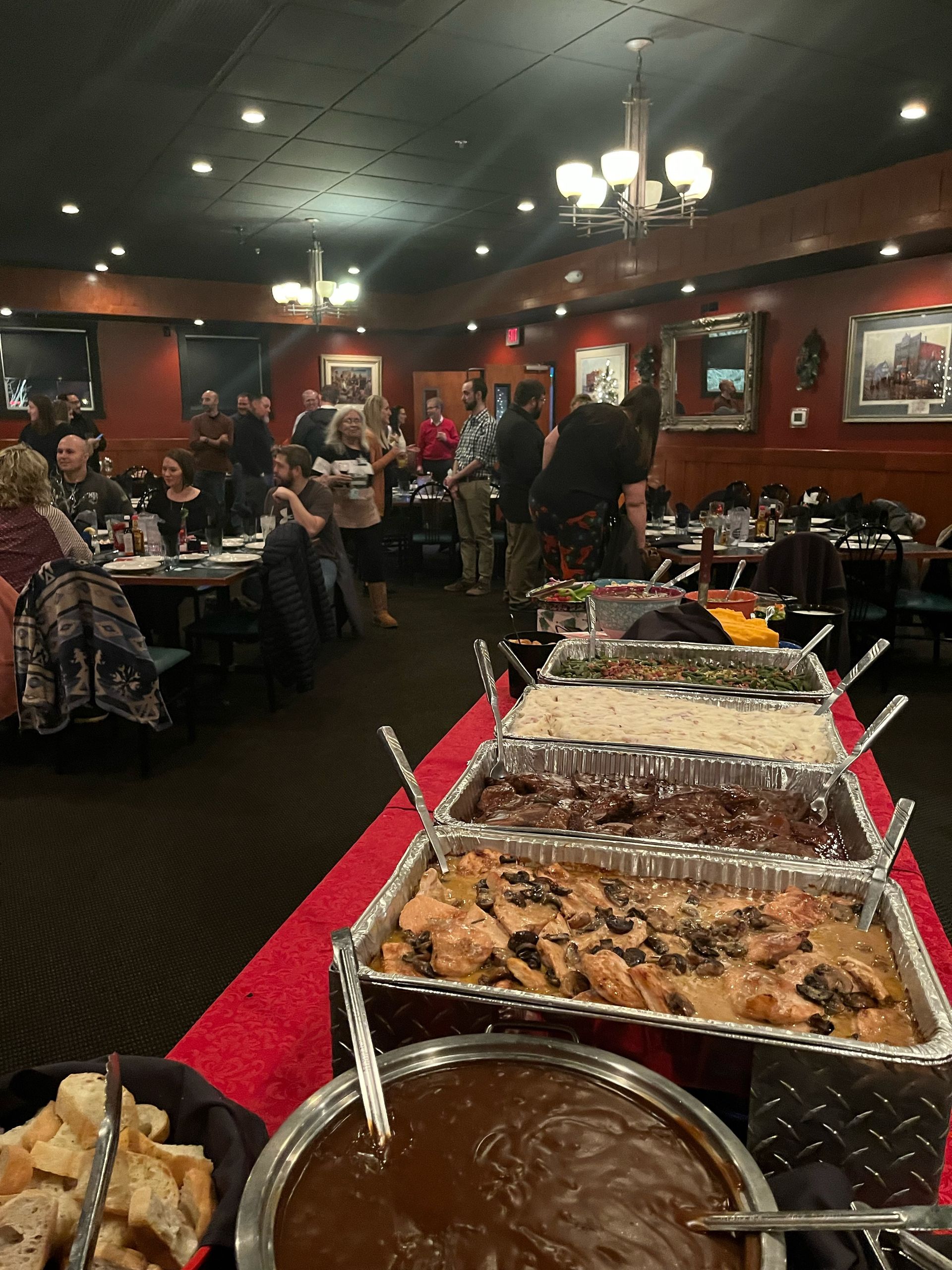trays of catering food