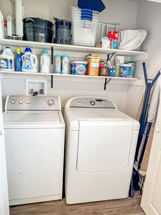There is a washer and dryer in the laundry room.