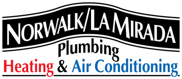 Norwalk/La Mirada Plumbing Heating & Air Conditioning logo in black, red, and blue