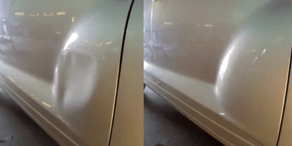 Gray car dent repair