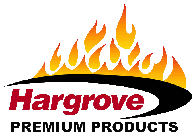 A logo for hargrove premium products with flames on it