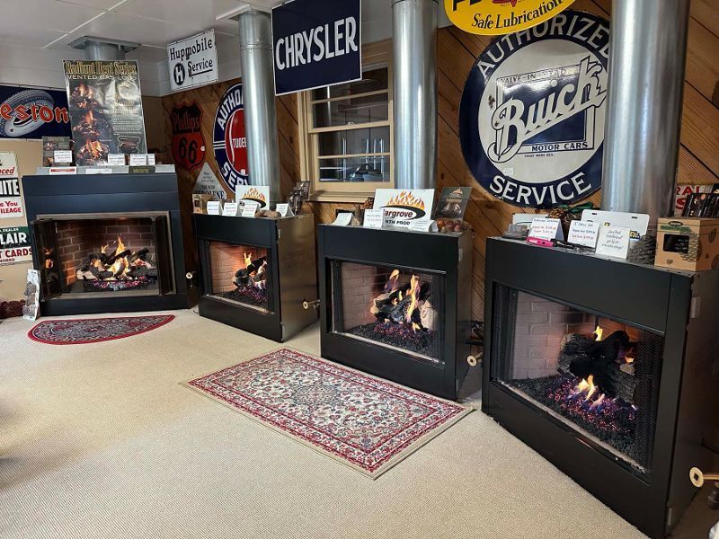 A showroom with a sign that says chrysler on it