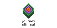 Logo for Journey Clinical, a green diamond-shaped symbol with layers of orange, purple, and green. Text reads