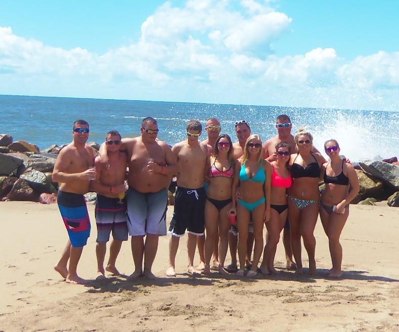 Group of people in the beach