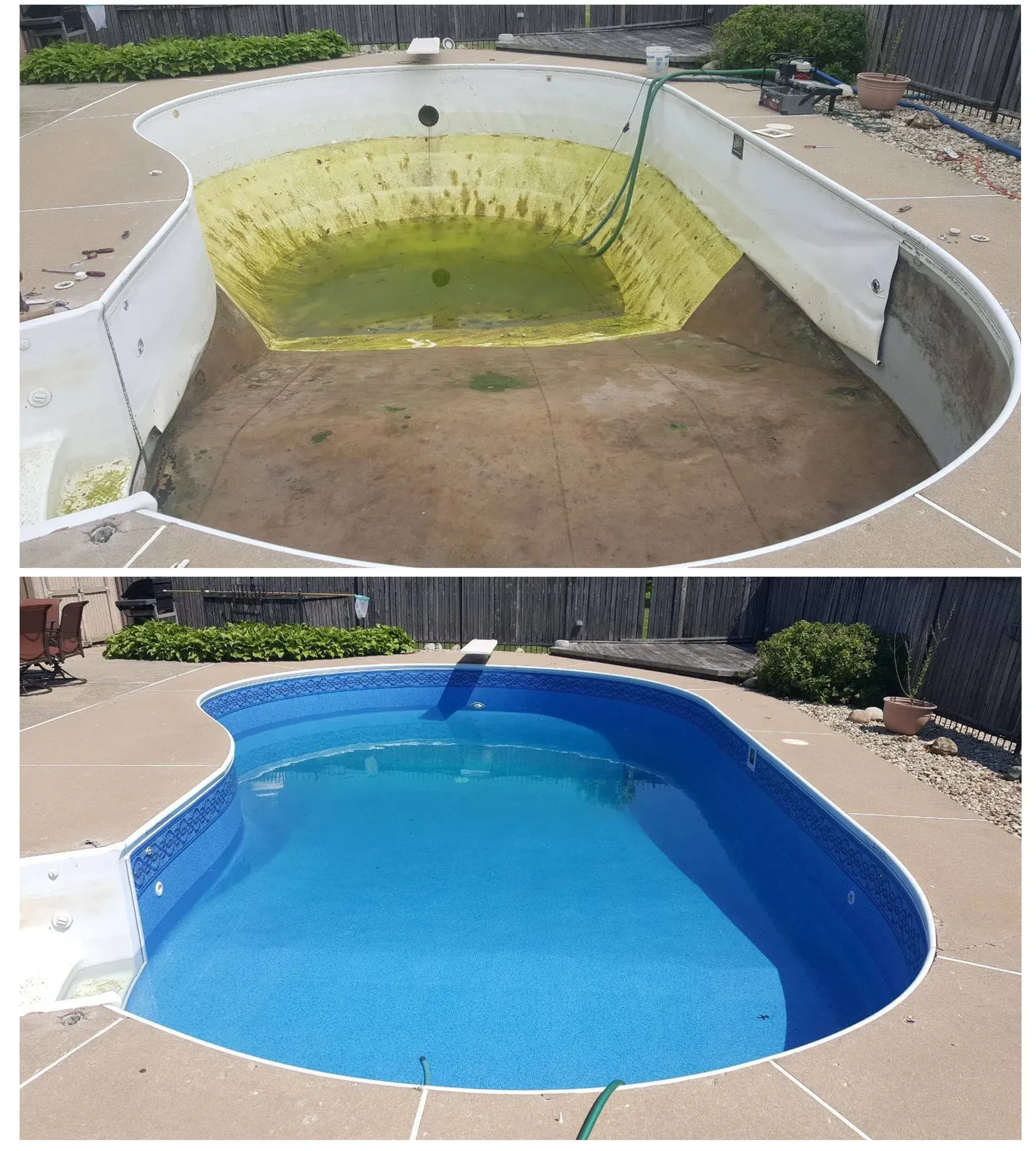 Before and after pool