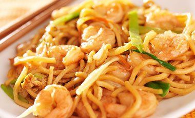 Shrimp on Noodles