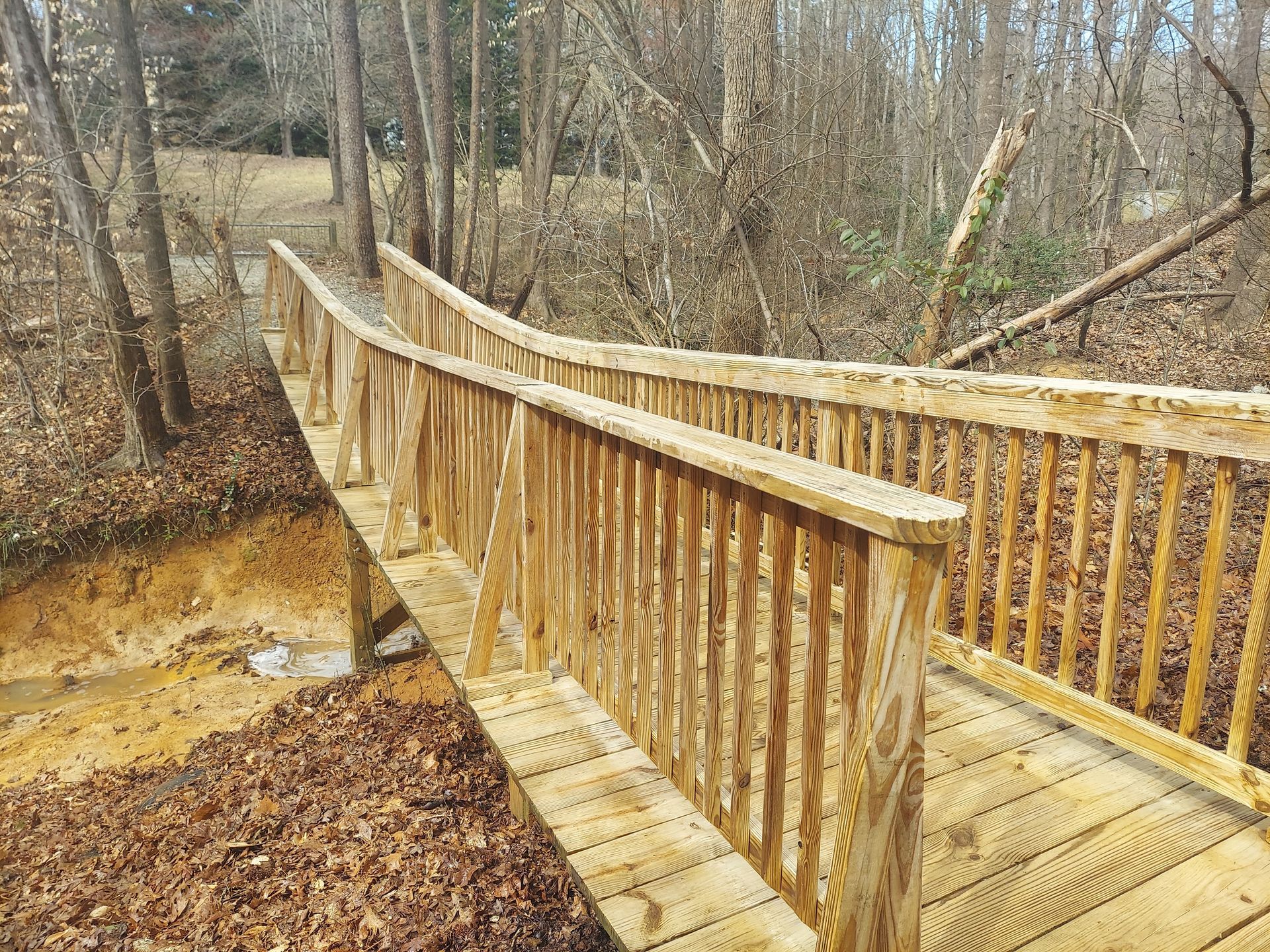 Wooden bridge after