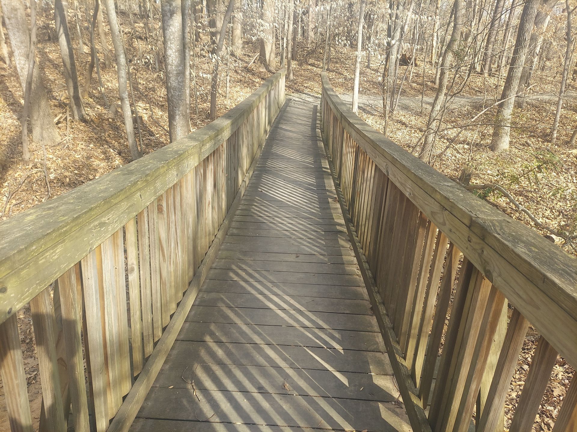 Wooden bridge front straight view  on the other side before