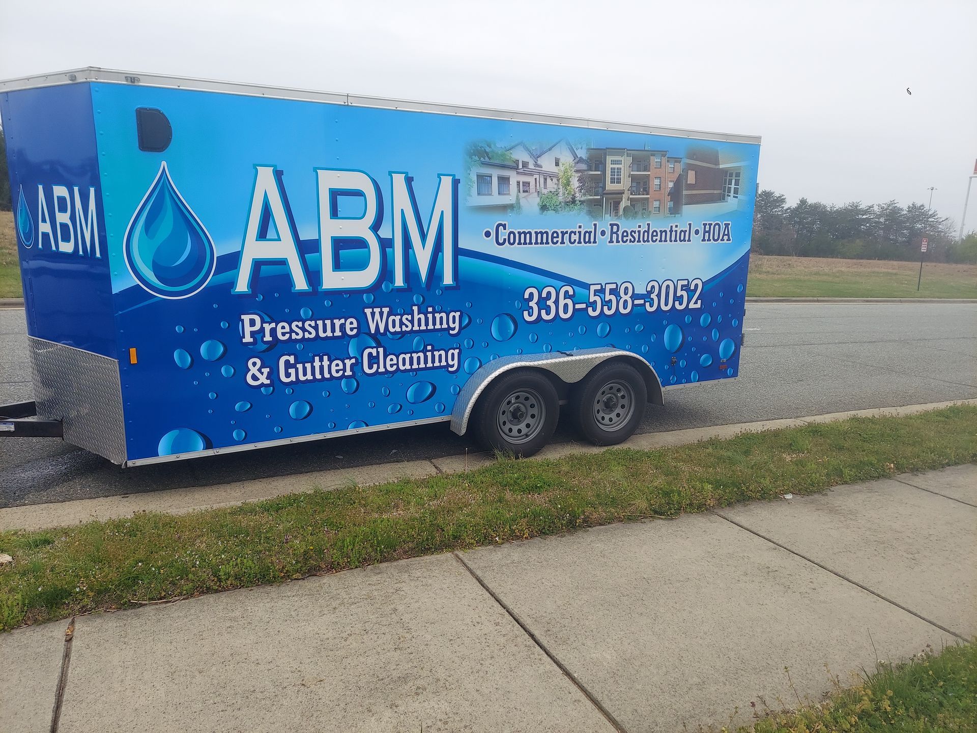 Service trailer for ABM Pressure Washing & Gutter Cleaning LLC