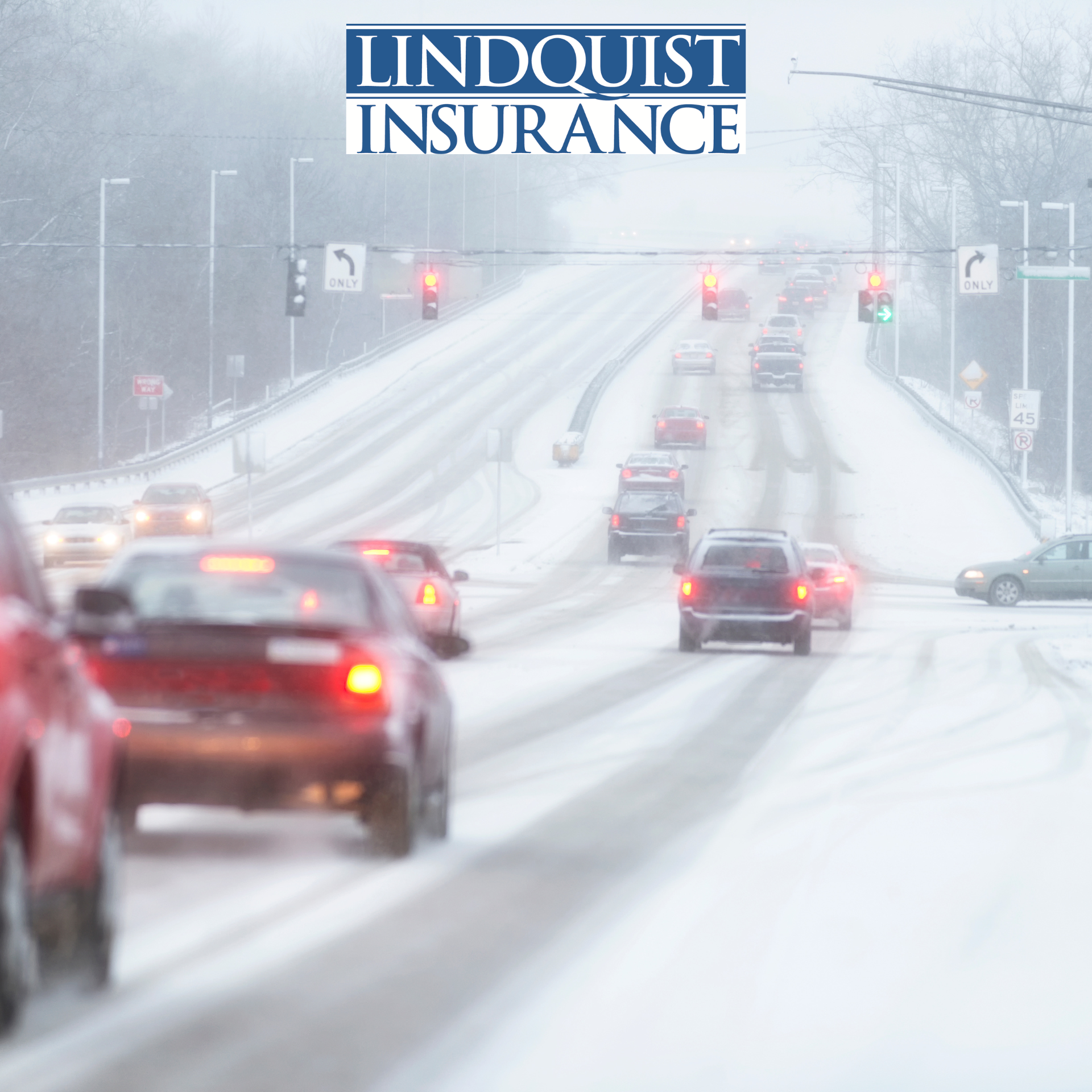 cars driving in snow Lindquist Insurance