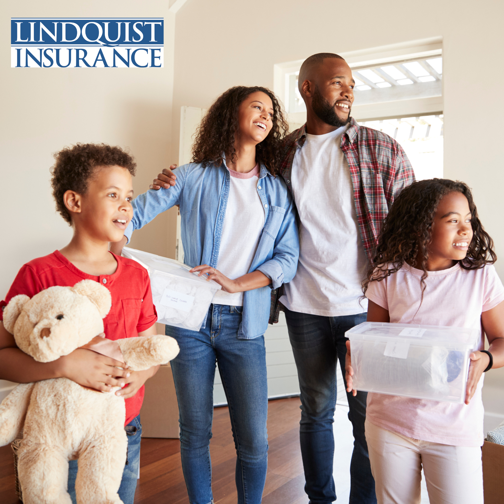 Family in home Lindquist Insurance