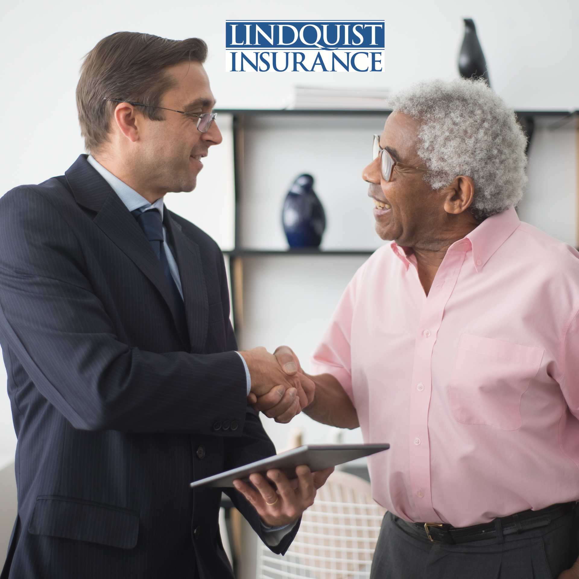 two men shaking hands Lindquist Insurance