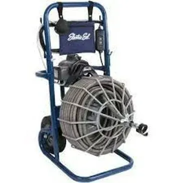 Blue Electric Eel drain cleaning machine.