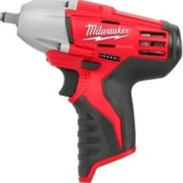 Red and black Milwaukee cordless impact wrench.