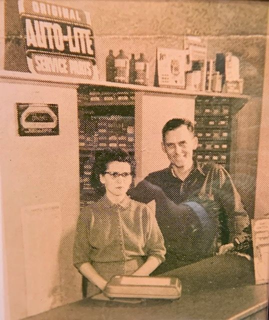 An old photo of a man and a woman