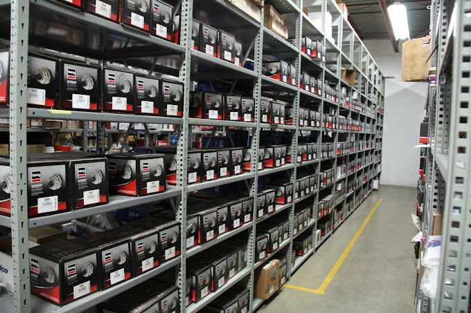 A warehouse filled with lots of shelves and boxes