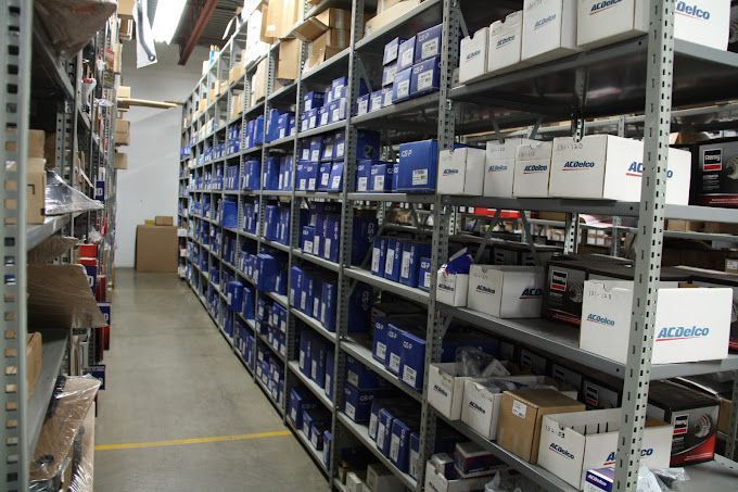 A warehouse filled with lots of acdelco parts
