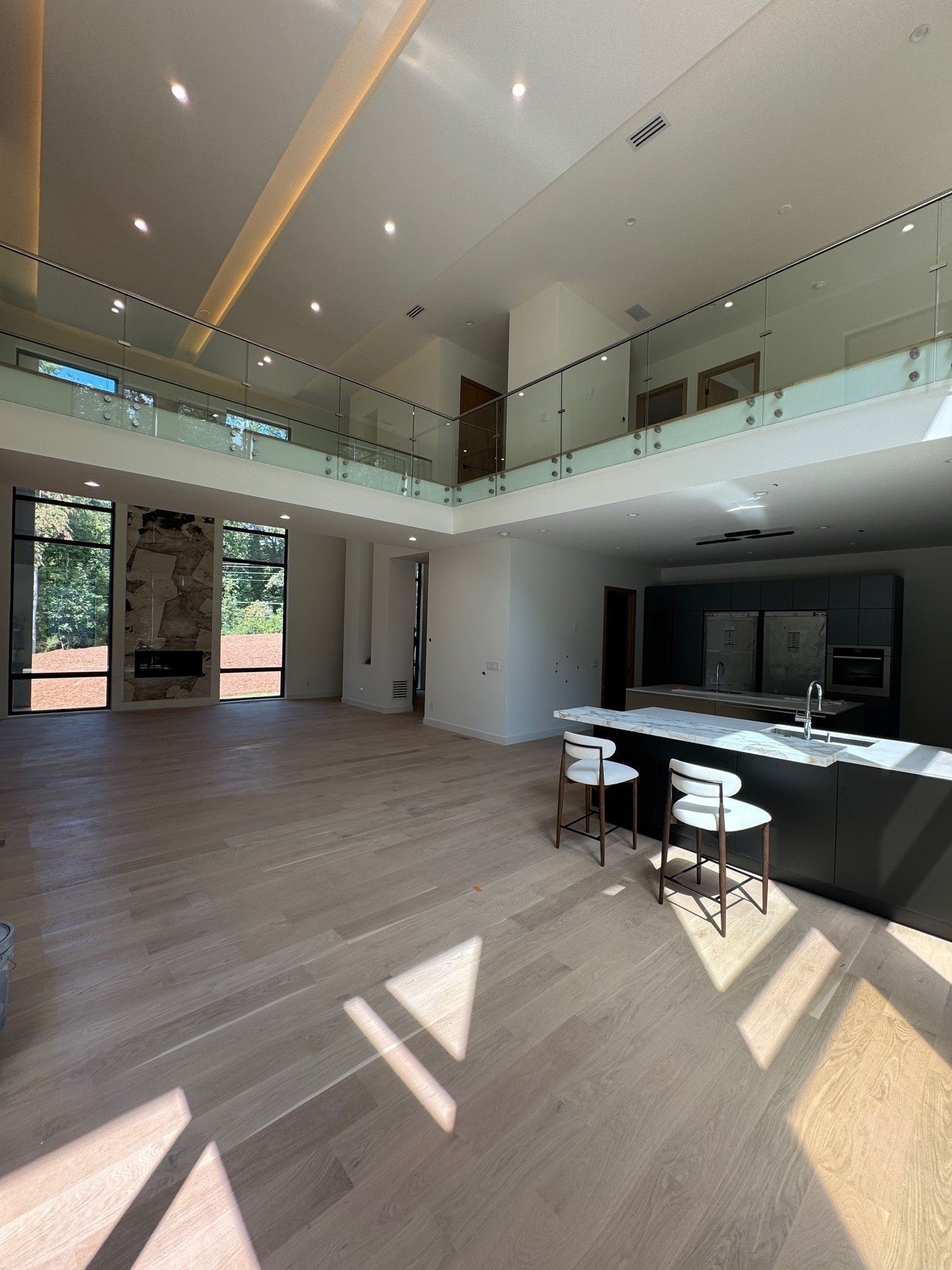 Open-concept kitchen and living room 